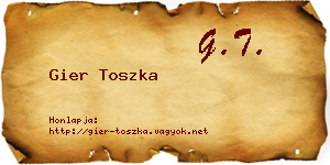 Gier Toszka névjegykártya